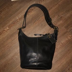 NWOT Coach black leather shoulder bag